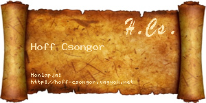 Hoff Csongor névjegykártya